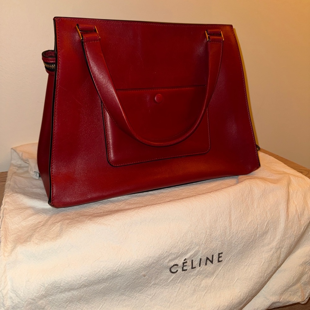 Celine Phoebe Philo Medium Edge Bag in Red Leather - Picture 5 of 11